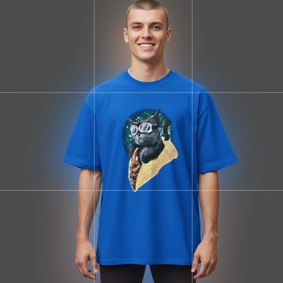 MAD Engine Mechanic Blue Cat Taco Kitty Space T-Shirt Size XL/EG/TG Streetwear - Picture 10 of 10